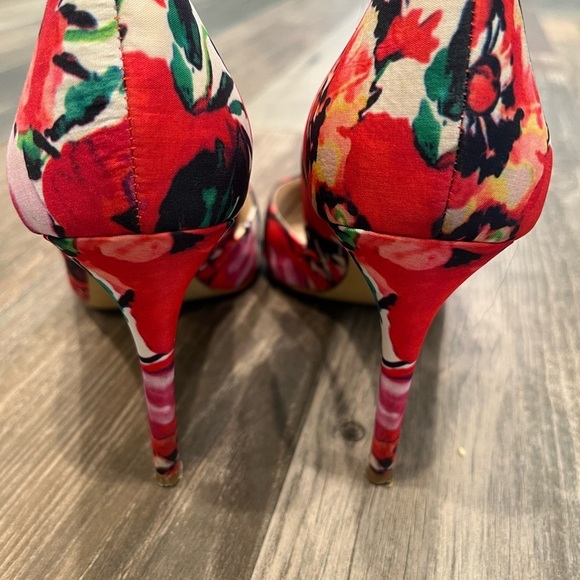 Anthropologie Louise Et Cie Floral D'Orsay Hermosah Pumps Pointed Toe Heel Sz 9 - Picture 7 of 10